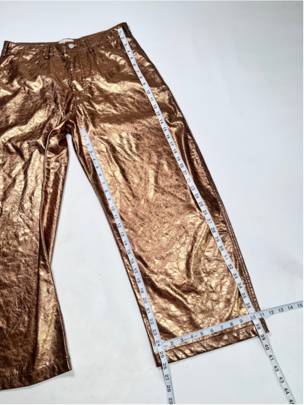 NWT Anthropology Pilcro Pants Wide Leg Pants Size 29 Bronze Metallic - Picture 4 of 8